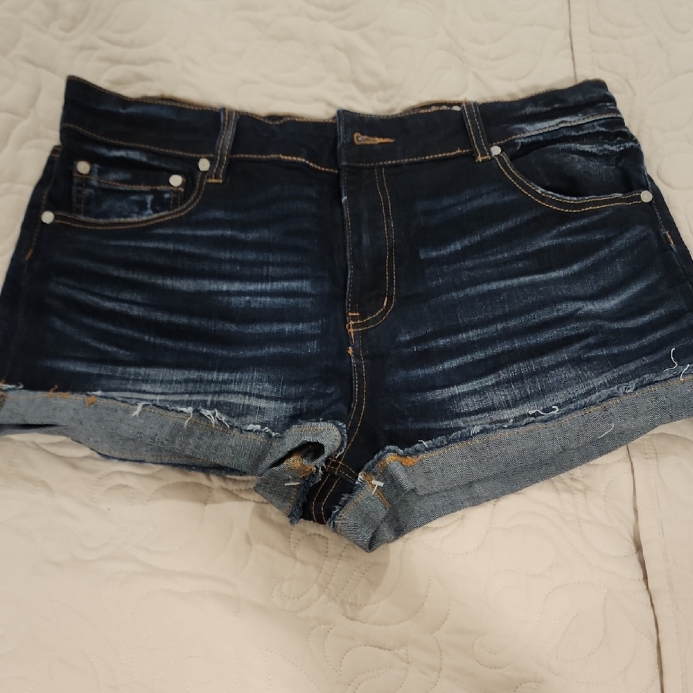 Indigo Rein Dark Blue Jean Shorts